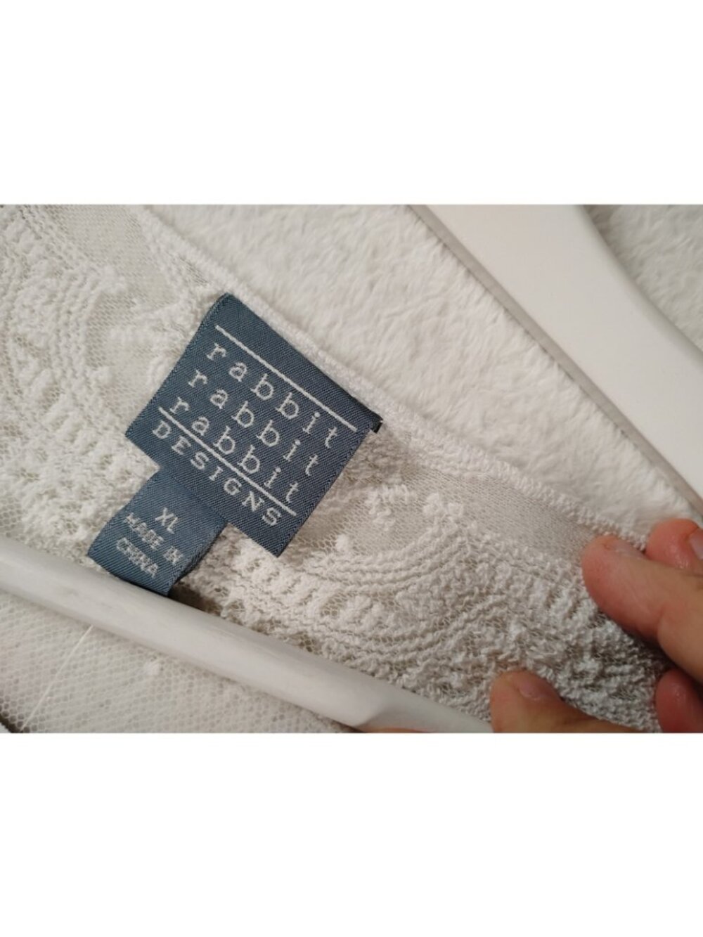 New Rabbit Rabbit Rabbit Designs Sheer Lace Flared Sleeve Blouse Size XL White - Picture 12 of 14